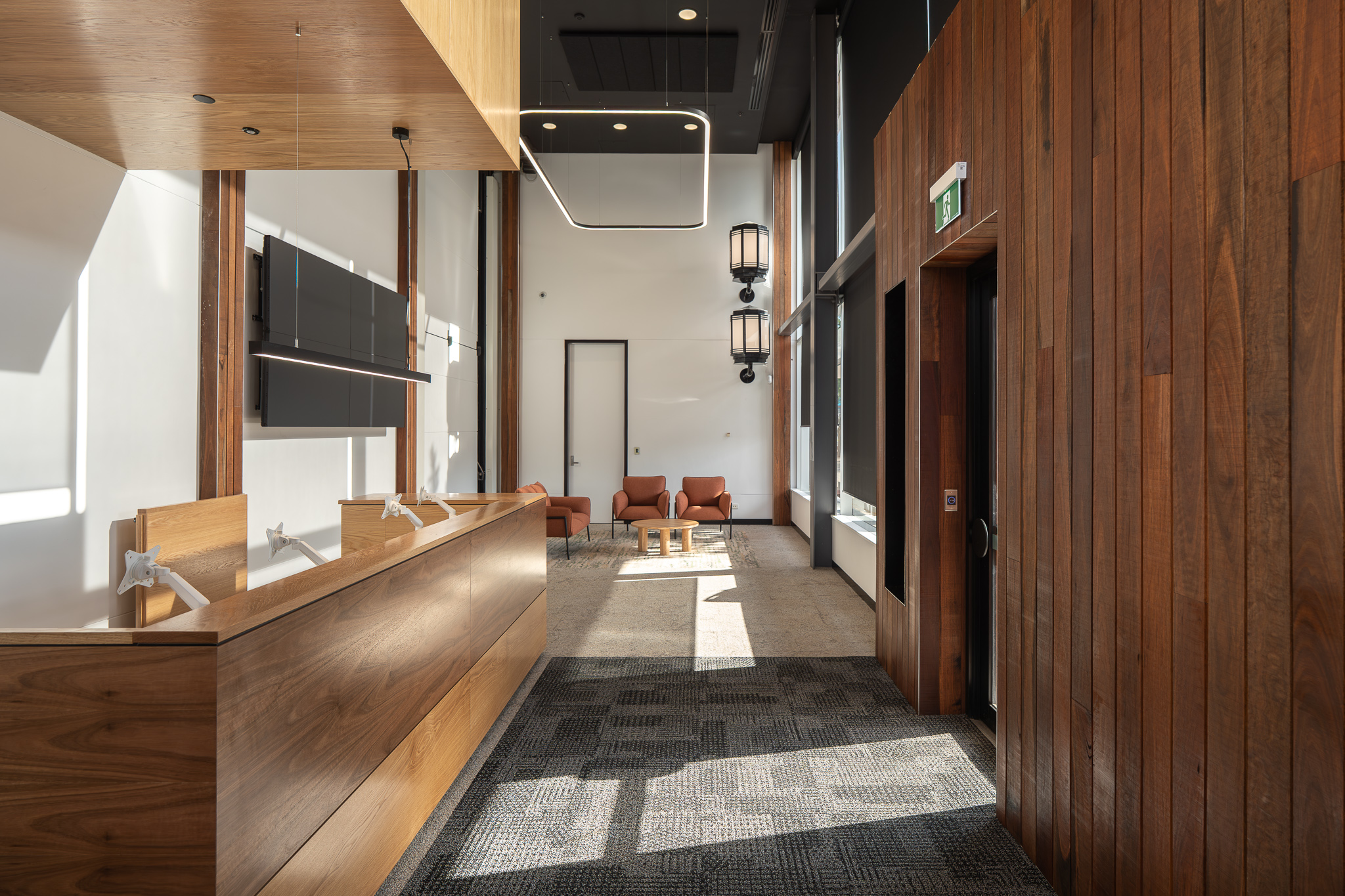Entry canopy to the Royal Adelaide Showgrounds Office cladded in @mortlocktimber for @fdc_group